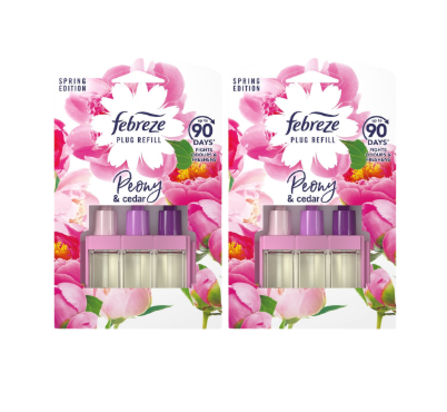 Febreze 3Volution Air Freshener Plug In Refill Peony & Cedar Twin Pack 2x20ml